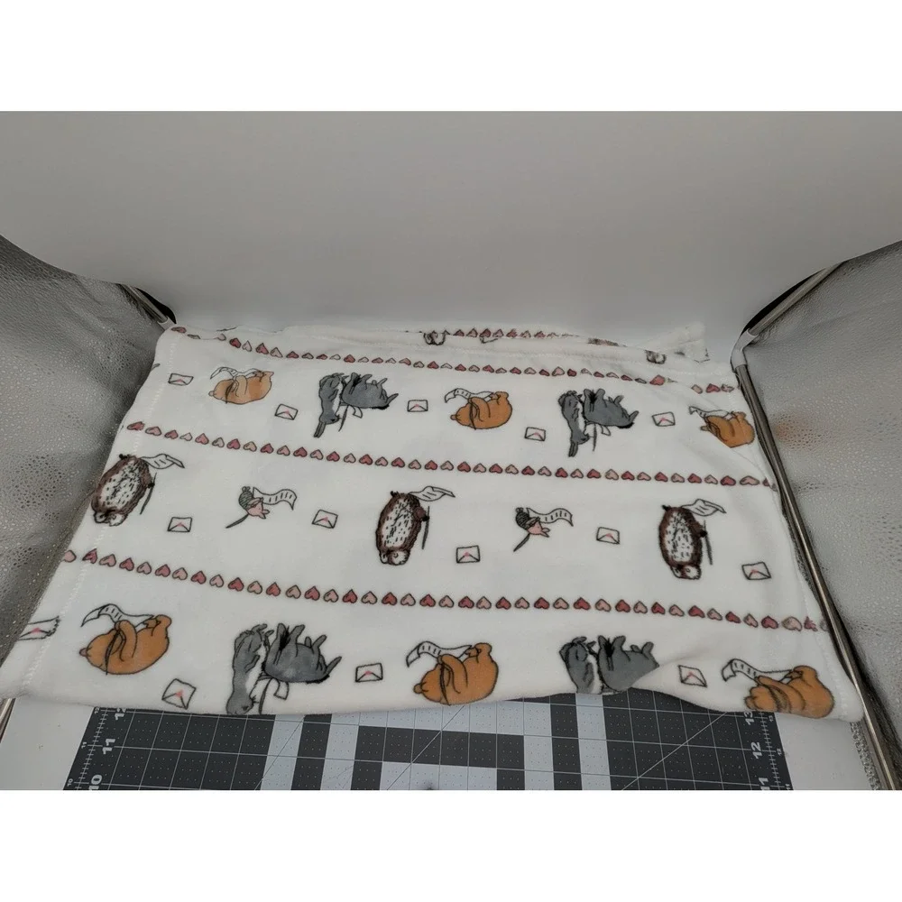 Pooh Bear Collection Baby Blanket White Hearts Winnie the Pooh Eeyore Piglet Owl